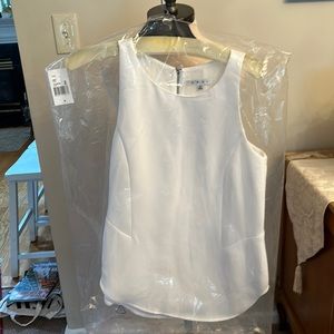 CABI  new sealed in plastic bag white flowy  top with zipper back
